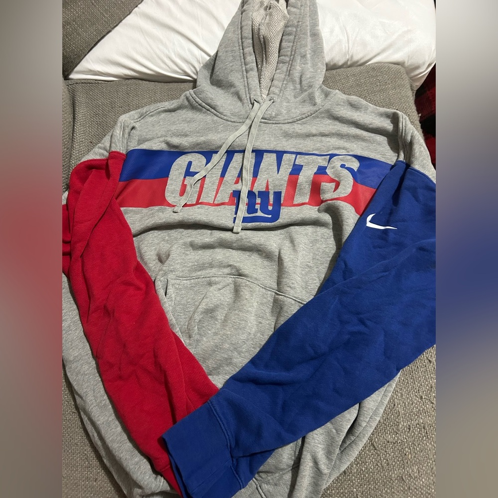 Nike Gray, Red, and Blue Giants Hoodie